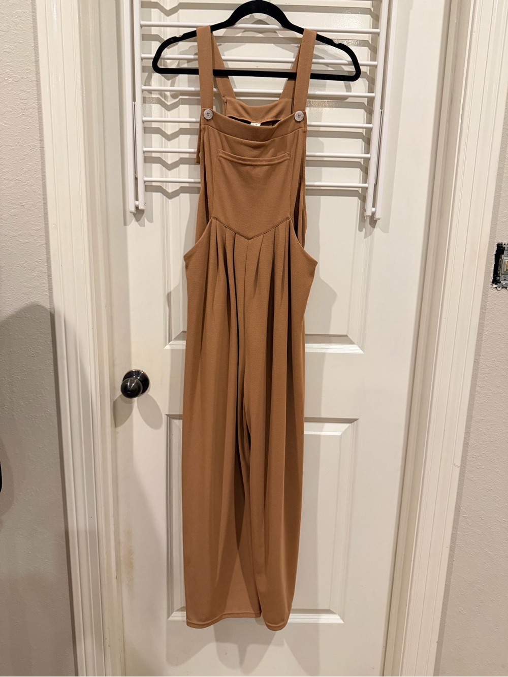 HALARA Camel Wide-Leg Jumpsuit with Adjustable Straps